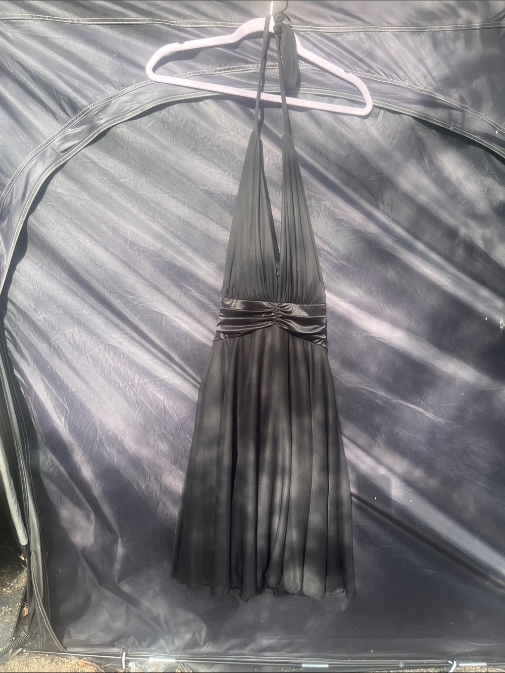 My Michelle Black Halter Backless Evening Dress